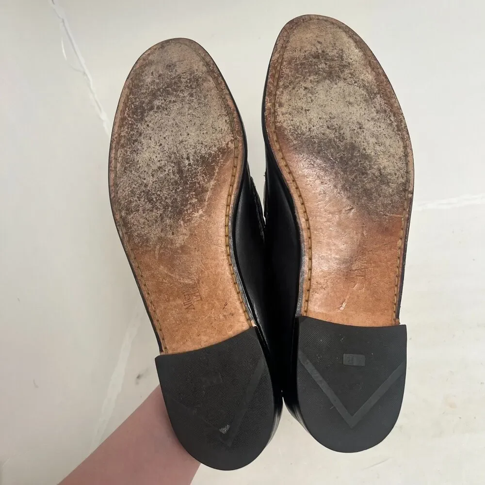 Allen Edmonds Maxfield Black Leather Loafers Stowe Tassel Men's Size 14 D